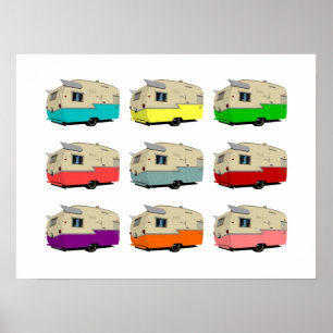 Vintage Shasta Trailer Pop Art Poster