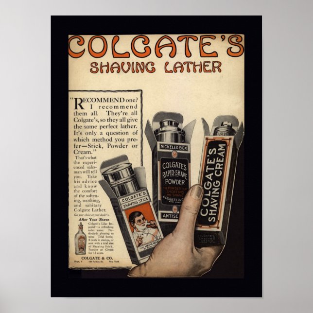 Vintage Shaving Lather Poster (Front)
