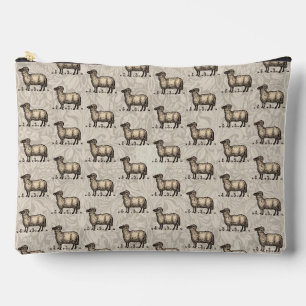 Vintage Sheep Illustration: Farm Classic Art Accessory Pouch