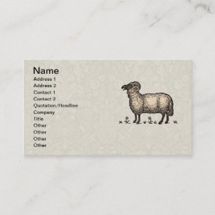 Vintage Sheep Illustration: Farm Classic Art Business Card