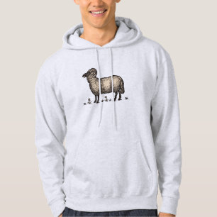 Vintage Sheep Illustration: Farm Classic Art Hoodie