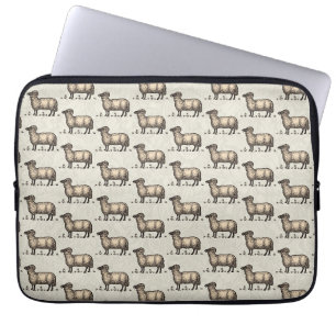 Vintage Sheep Illustration: Farm Classic Art Laptop Sleeve