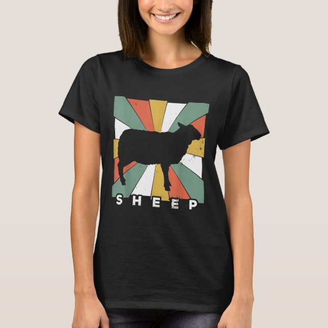 Vintage Sheep Lover Retro Style Animal T-Shirt (Front)
