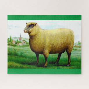 Vintage sheep painting jigsaw puzzle