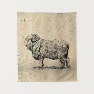 Vintage Sheep Tapestry