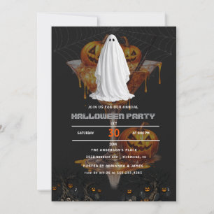 Vintage Sheet Ghost in Spooky Woods Halloween Part Invitation