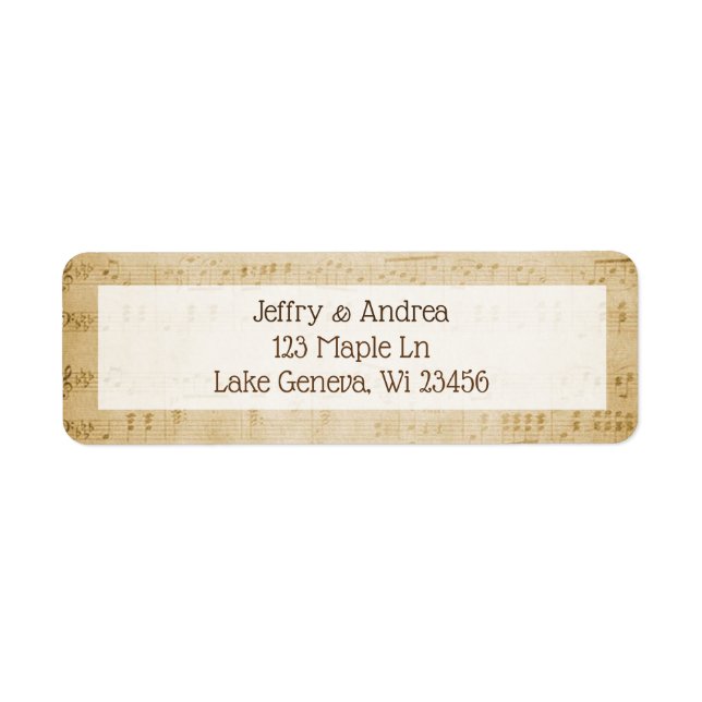 Vintage Sheet Music Address Labels (Front)