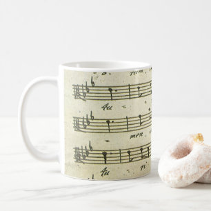Vintage Sheet Music, Antique Musical Score 1810 Coffee Mug