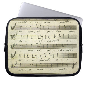 Vintage Sheet Music, Antique Musical Score 1810 Laptop Sleeve
