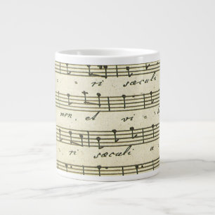 Vintage Sheet Music, Antique Musical Score 1810 Large Coffee Mug