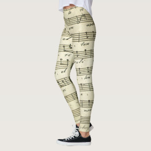 Vintage Sheet Music, Antique Musical Score 1810 Leggings