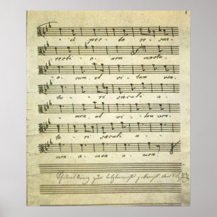 Vintage Sheet Music, Antique Musical Score 1810 Poster