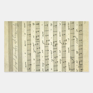 Vintage Sheet Music, Antique Musical Score 1810 Rectangular Sticker