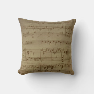 Vintage sheet music background cushion