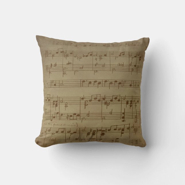 Vintage sheet music background cushion (Front)