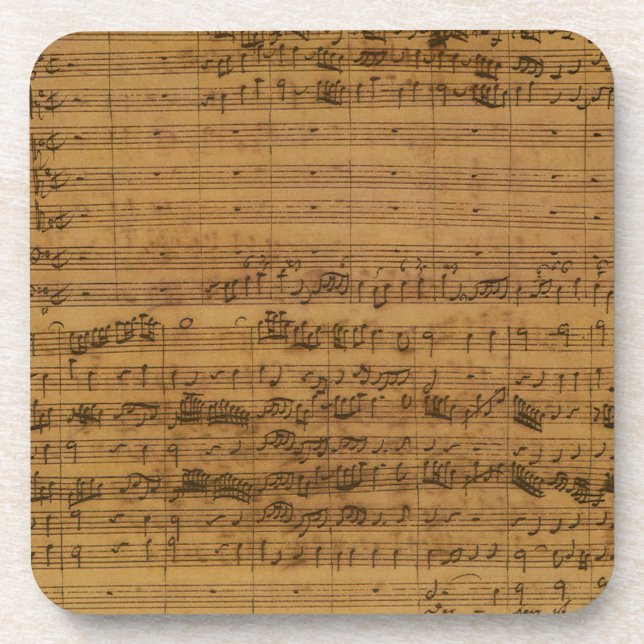 Vintage Sheet Music by Johann Sebastian Bach Coaster (Front)