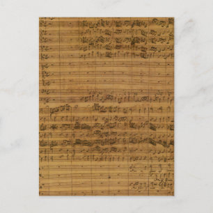 Vintage Sheet Music by Johann Sebastian Bach Postcard