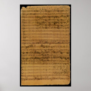 Vintage Sheet Music by Johann Sebastian Bach Poster
