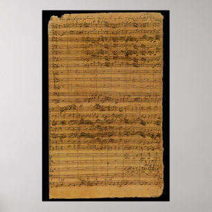 Vintage Sheet Music by Johann Sebastian Bach Poster
