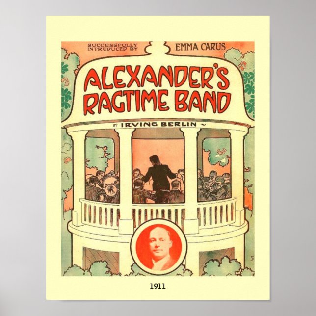 Vintage Sheet Music Cover Alexander's Ragtime Band Poster (Front)
