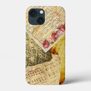 Vintage Sheet Music, Musical Notes and Roses Case-Mate iPhone Case