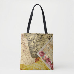 Vintage Sheet Music Musical Notes Tote Bag