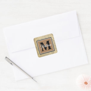 Vintage Sheet Music note Musician Monogram Square Sticker