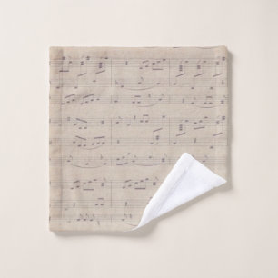 Vintage sheet music note musician musical wash cloth