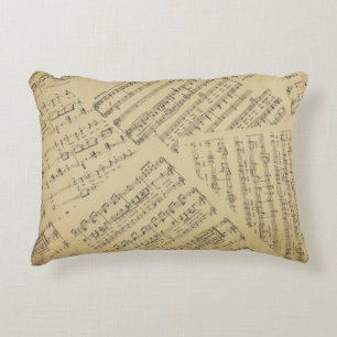Vintage Sheet music note pattern musician    Decorative Cushion