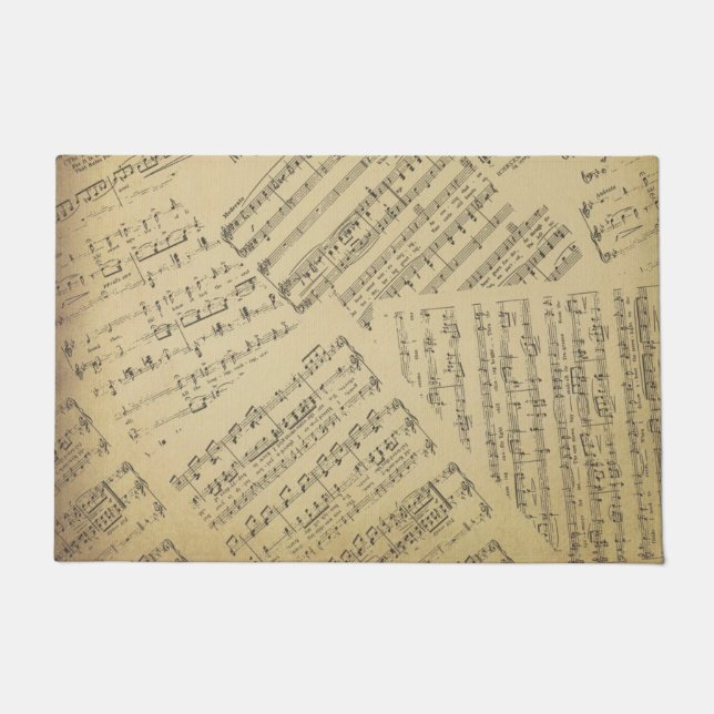 Vintage Sheet music note pattern musician   Doormat (Front)