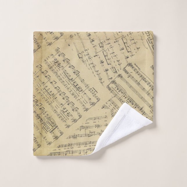 Vintage Sheet music note pattern musician     Wash Cloth (Wash Cloth)