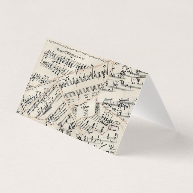 Vintage Sheet Music Paper Collage Card (Front)