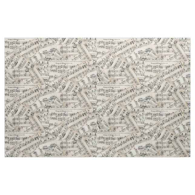 Vintage Sheet Music Paper Collage Fabric (Fat Quarter)