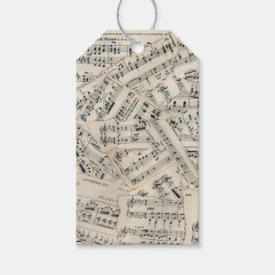Vintage Sheet Music Paper Collage Gift Tags