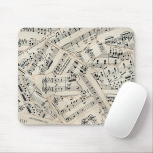 Vintage Sheet Music Paper Collage Mouse Mat