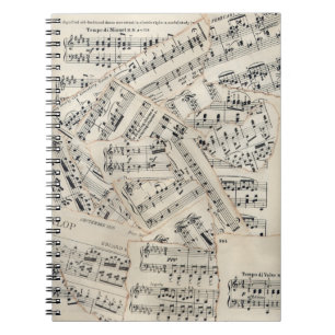 Vintage Sheet Music Paper Collage Notebook