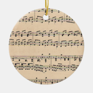 Vintage Sheet Music Score Notes Ceramic Tree Decoration