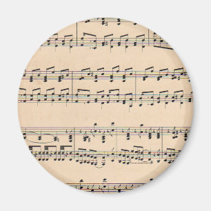 Vintage Sheet Music Score Notes Magnet