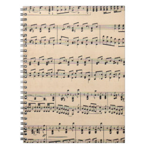 Vintage Sheet Music Score Notes Notebook