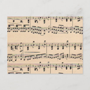 Vintage Sheet Music Score Notes Postcard