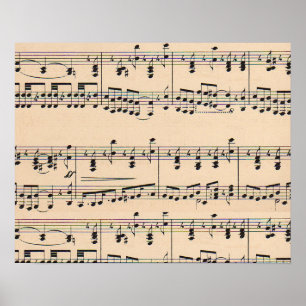 Vintage Sheet Music Score Notes Poster