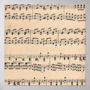 Vintage Sheet Music Score Notes Poster