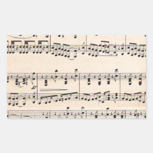 Vintage Sheet Music Score Notes Rectangular Sticker
