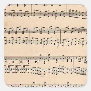 Vintage Sheet Music Score Notes Square Sticker