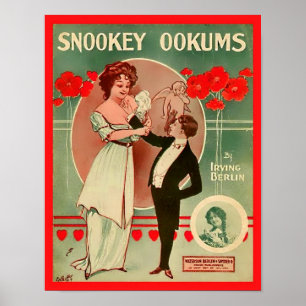 Vintage Sheet Music Snookey Ookums 1913 Cover Copy Poster