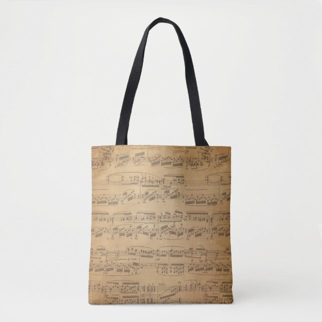 Vintage Sheet Music Tote Bag (Front)