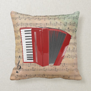 Vintage Sheet Music With a Red Accordion Cushion