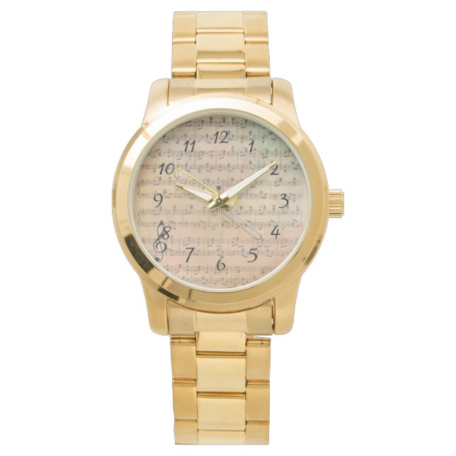 Vintage Sheet Music With a Trombone Watch (Front)