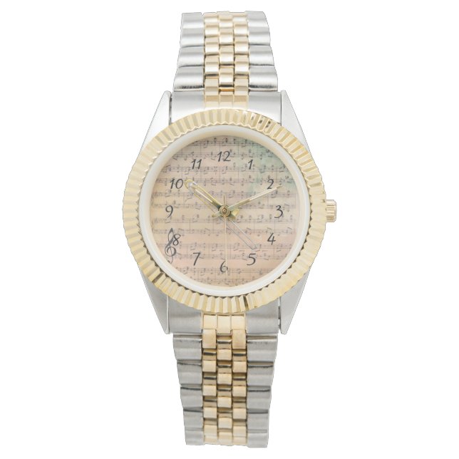 Vintage Sheet Music With a Trombone Watch (Front)