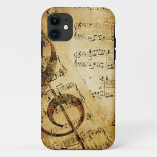 Vintage Sheet Music with Treble Clef Case-Mate iPhone Case